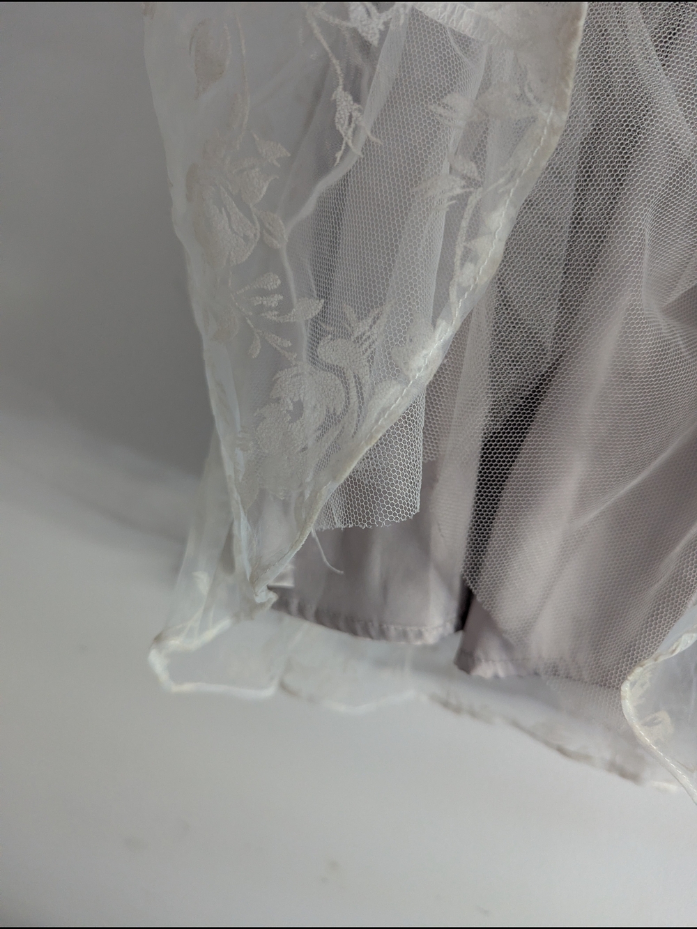 Silver Floral Velvet Chiffon Midi Skirt - Picture 4 of 7